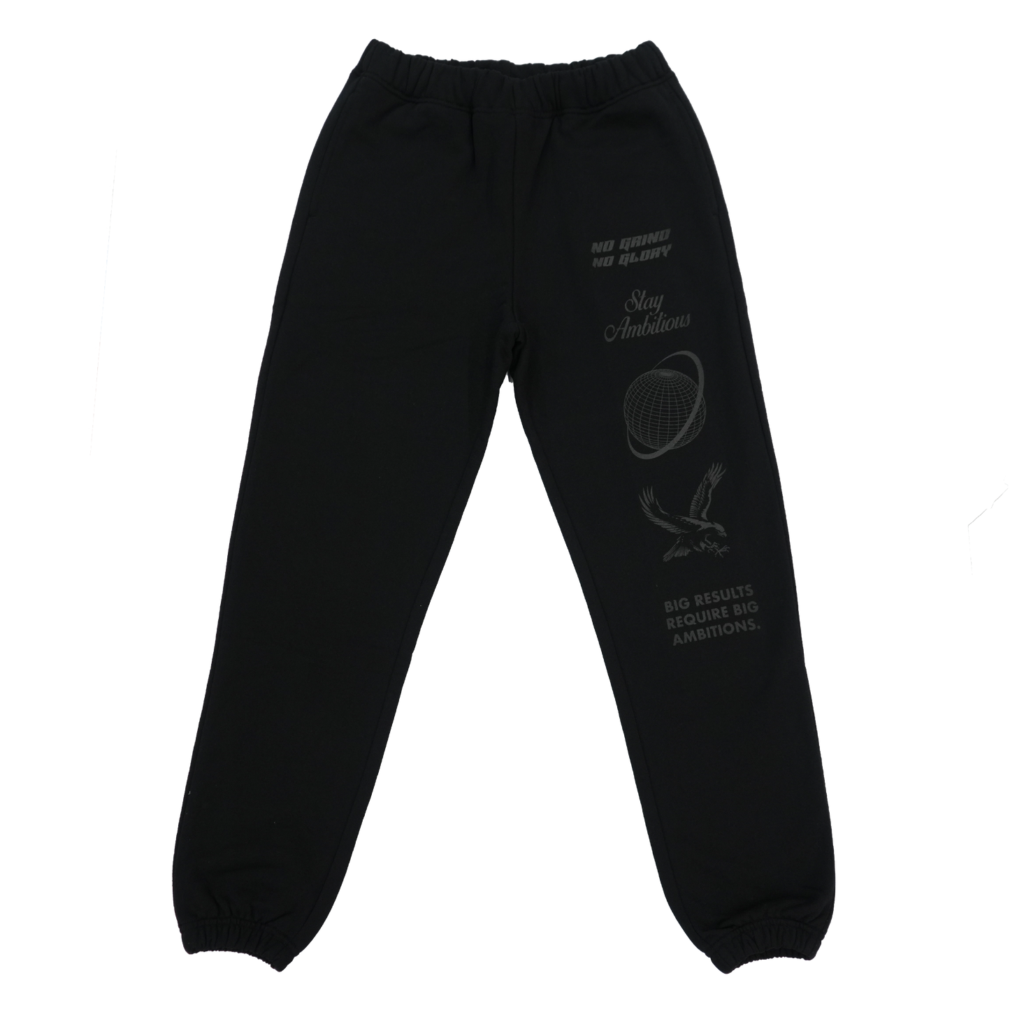 NO GRIND NO GLORY JOGGERS BLACK