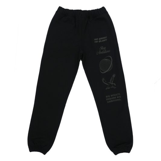 NO GRIND NO GLORY JOGGERS BLACK