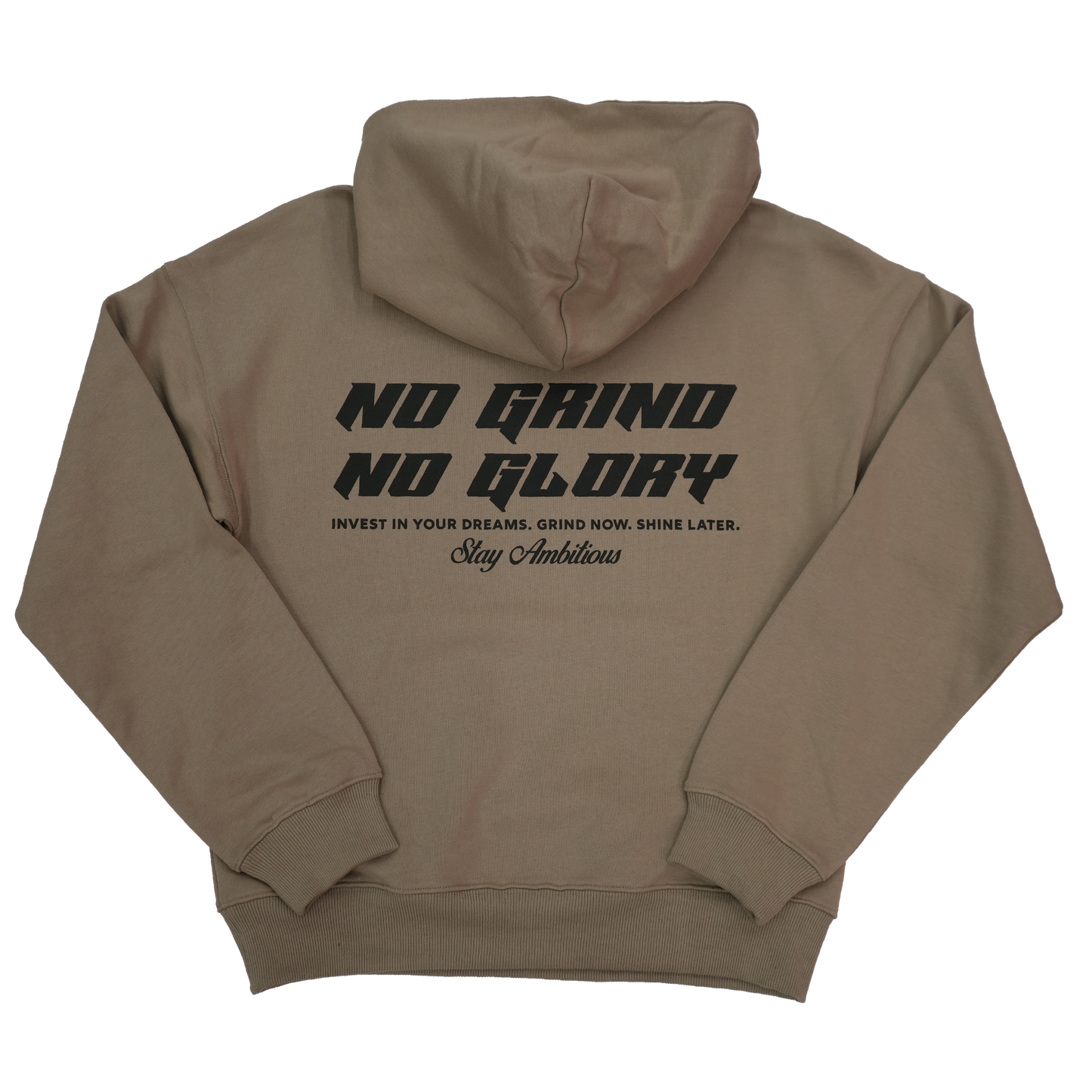 NO GRIND NO GLORY PREMIUM HOODIE SAND