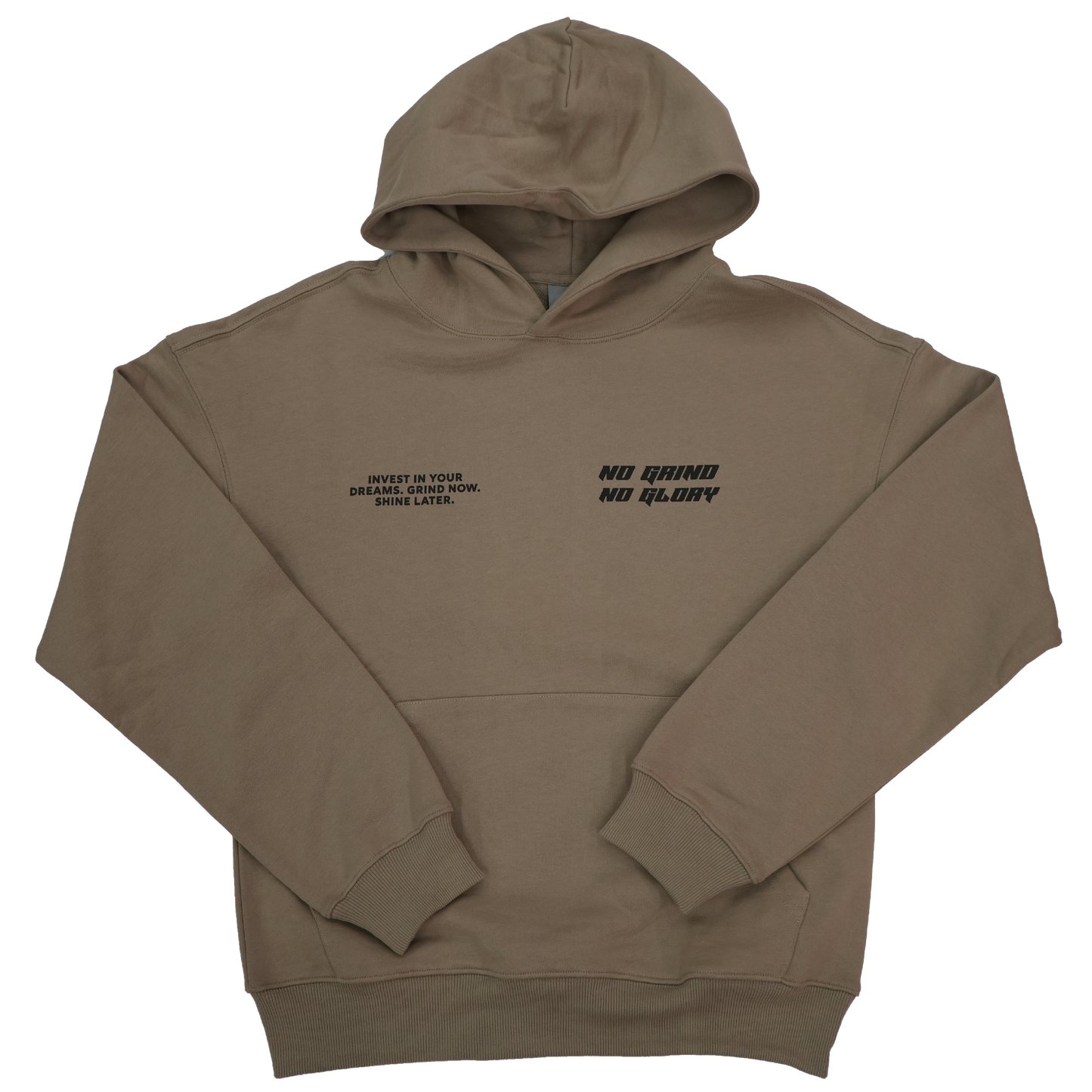 NO GRIND NO GLORY PREMIUM HOODIE SAND