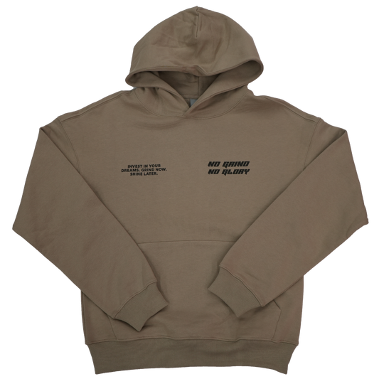 NO GRIND NO GLORY PREMIUM HOODIE SAND